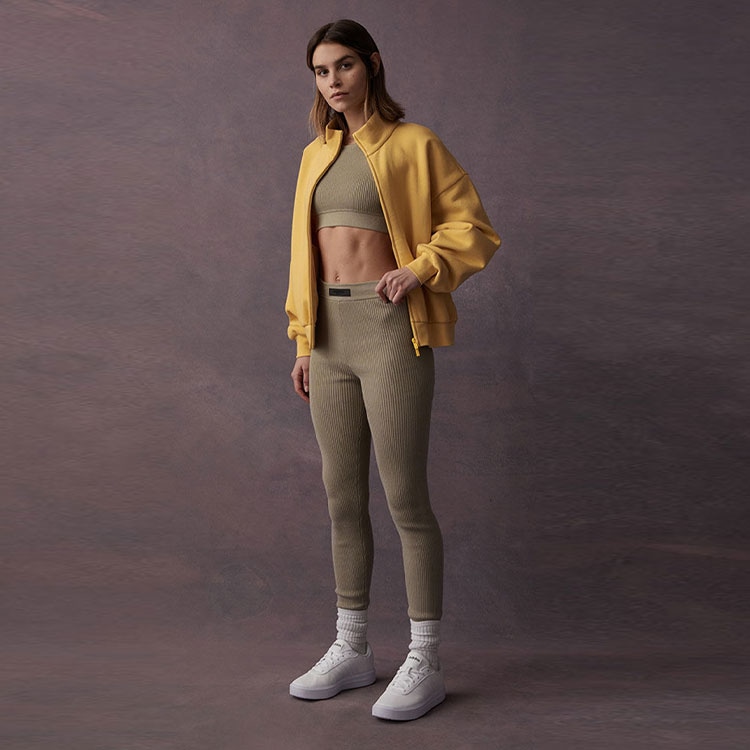 Fear of God Essentials Filled Nylon Shirt Jacket Light Tuscan