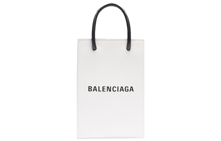Balenciaga Logo Tote Bag White