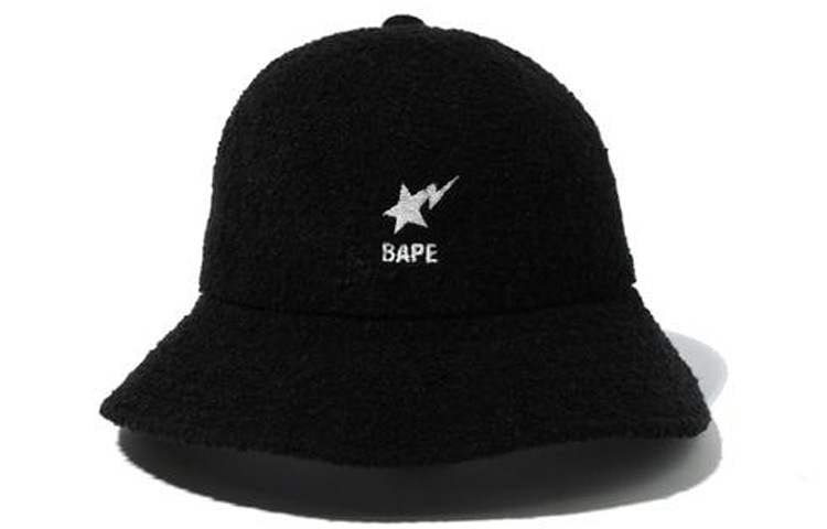 A BATHING APE Fleece Logo Bucket Hat