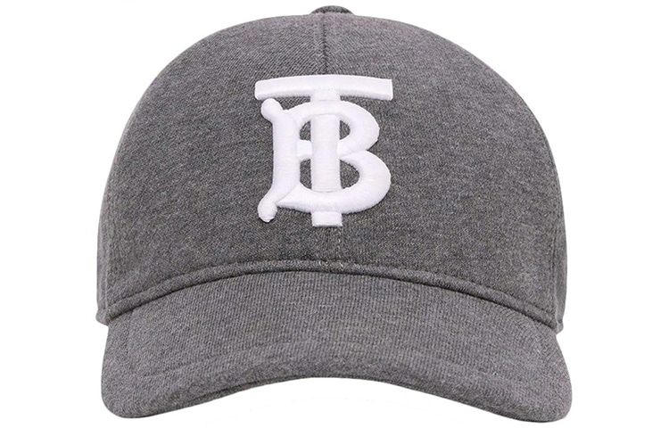Burberry Logo Embroidered Cotton Baseball Cap Grey