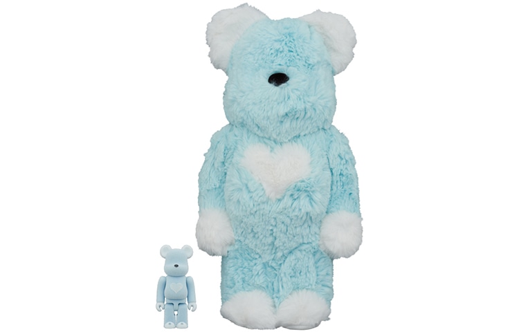BE@RBRICK x Valmuer Blue Heart Bear 100%400%