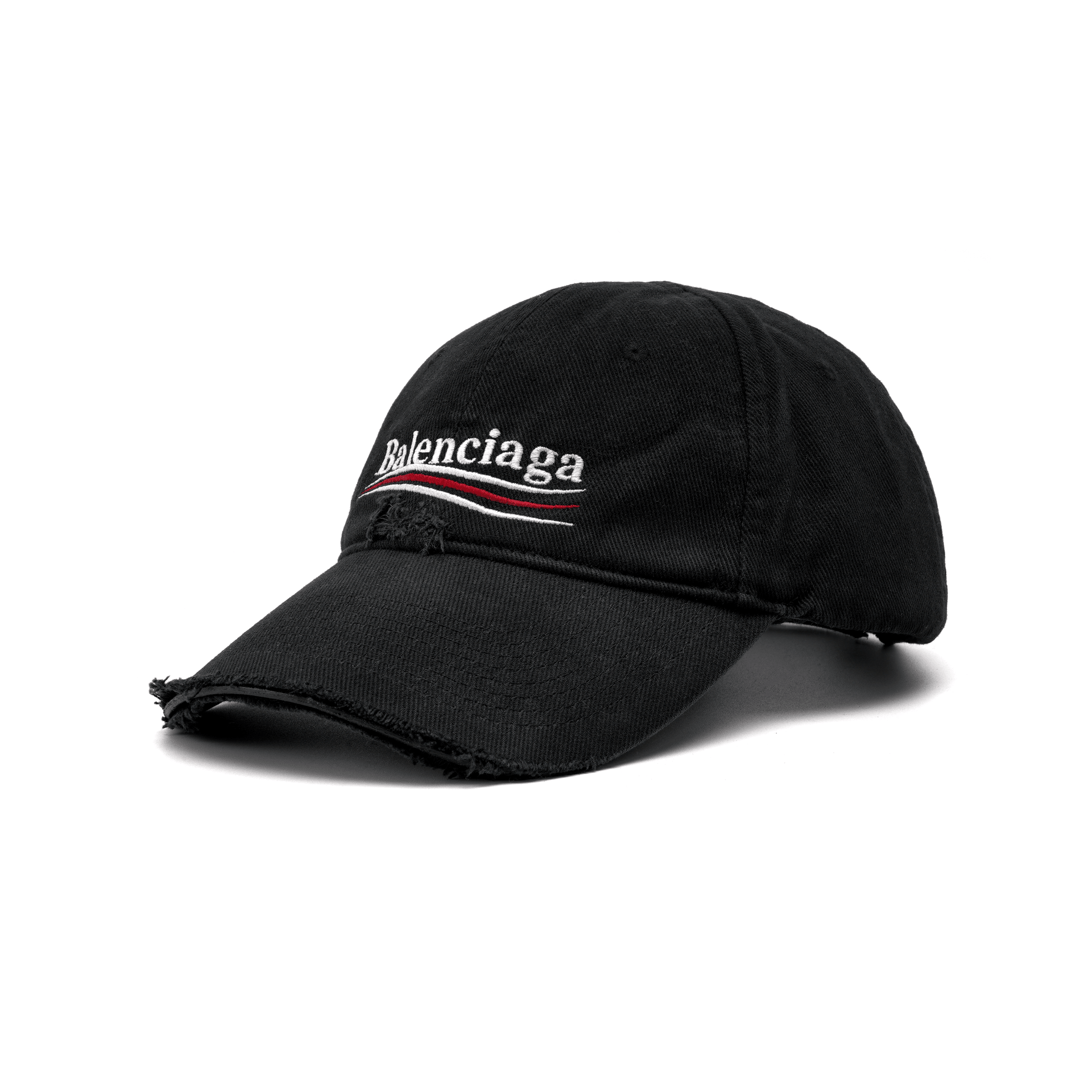 Balenciaga Logo Embroidered Cap Black