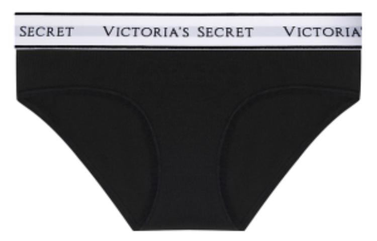Victoria's Secret/维多利亚的秘密 Victoria's Secret Logo Print Low-Rise Briefs Black