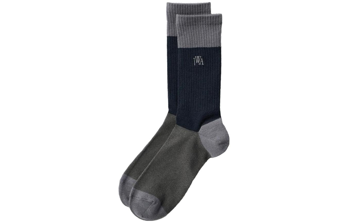 UNIQLO/优衣库 UNIQLO x JW Anderson FW23 Patchwork Mid-Calf Socks Navy