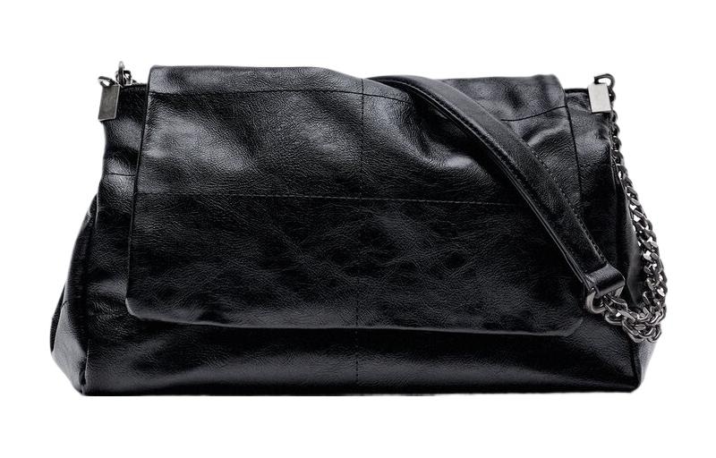 ZARA Chain Flap Shoulder Bag Black