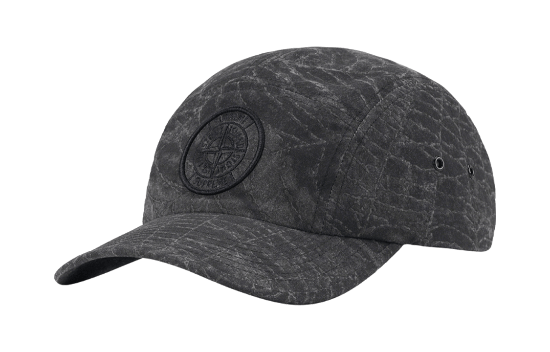 Supreme x Stone Island Camp Cap Black Grey