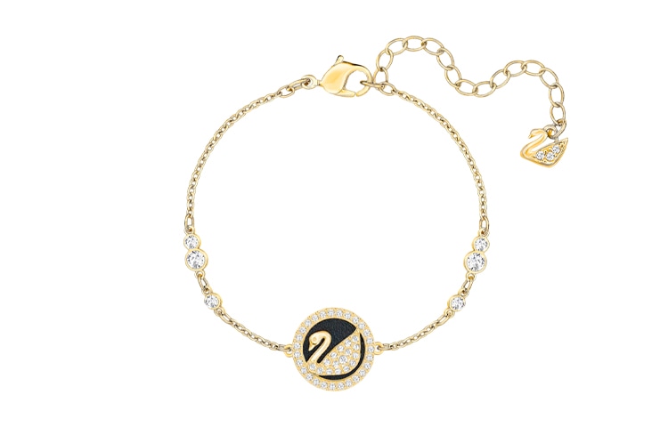 Swarovski/施华洛世奇 Swarovski Leather Swan Bracelet Gold
