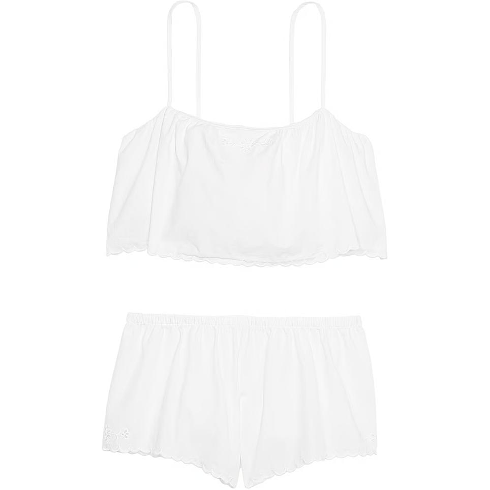 Victoria's Secret/维多利亚的秘密 Victoria's Secret Heritage Cotton Eyelet Cami & Flutter Set