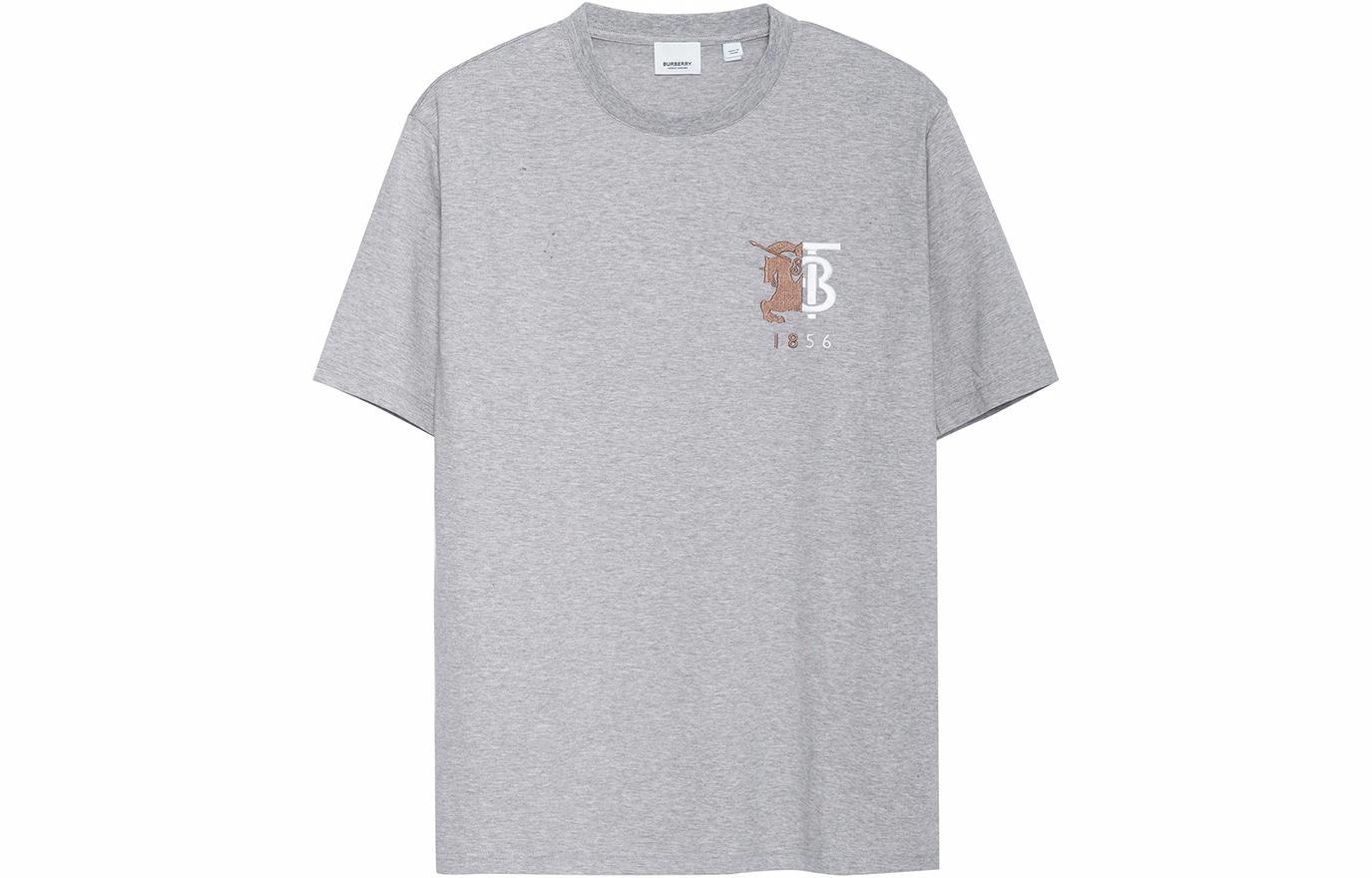 Burberry Equestrian Knight Logo Cotton T-Shirt Grey