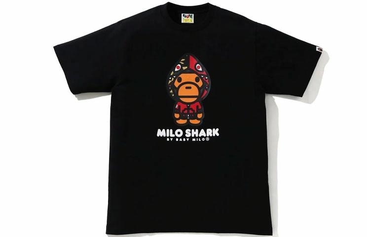 A BATHING APE Shark Hoodie Print T-Shirt