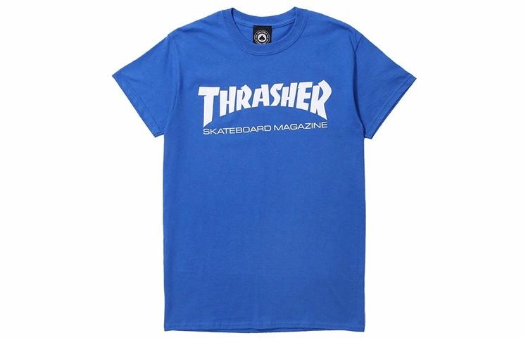 Thrasher Basic Logo Crew Neck T-Shirt Blue