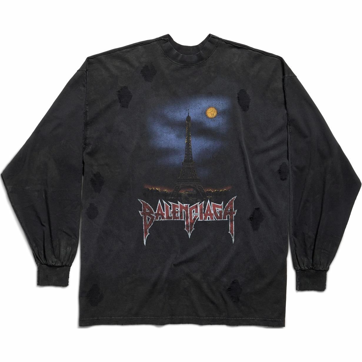 Balenciaga Logo Print Long Sleeve T-Shirt