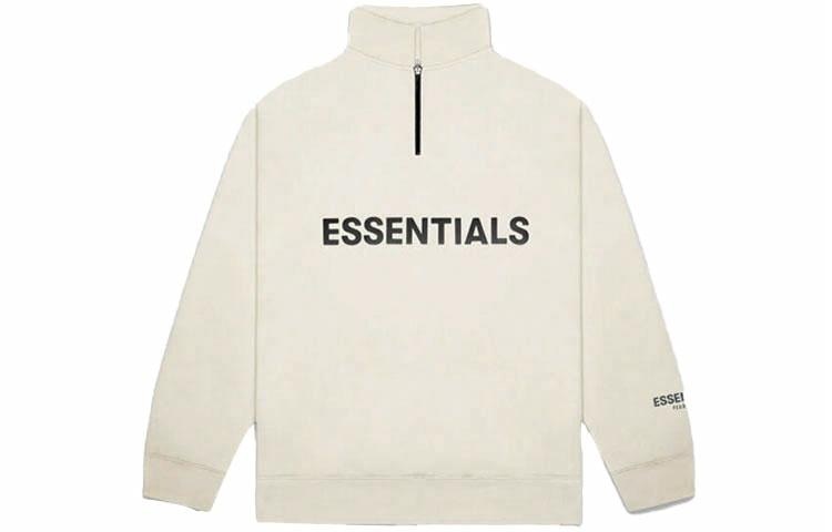 Fear of God Essentials FW20 Half Zip Sweatshirt Cream