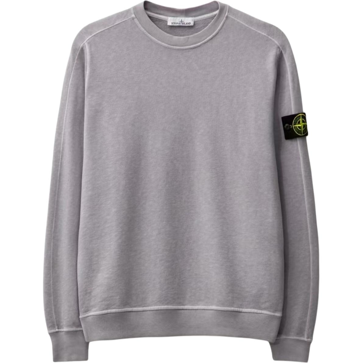 Stone Island SS24 Logo Print Crewneck Sweatshirt Grey