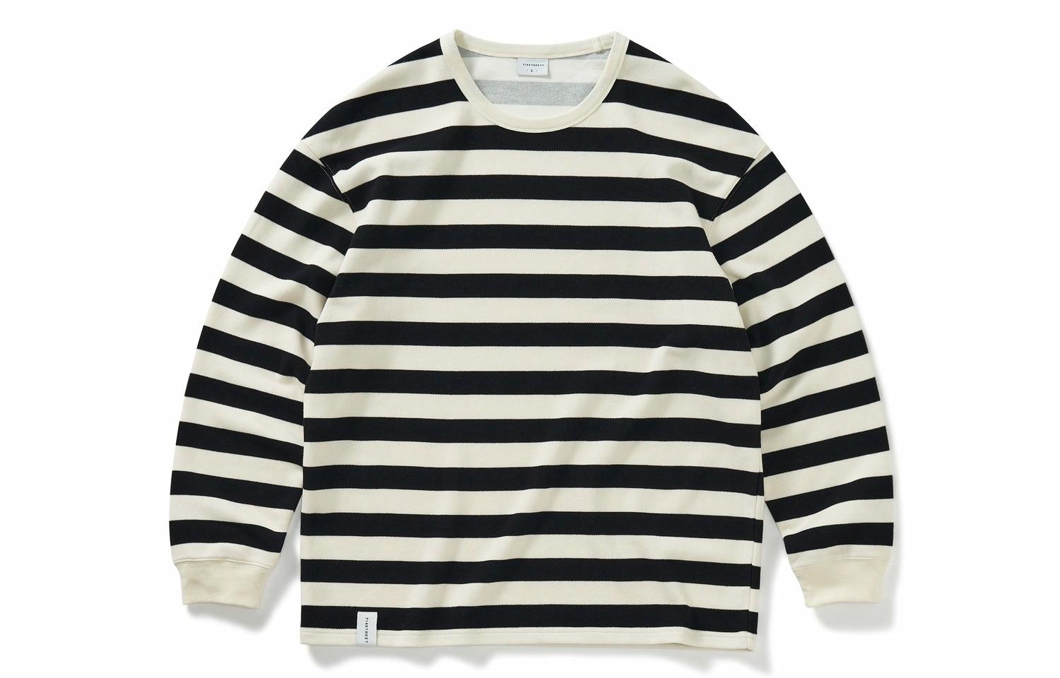 714STREET Retro Striped Long Sleeve Tee