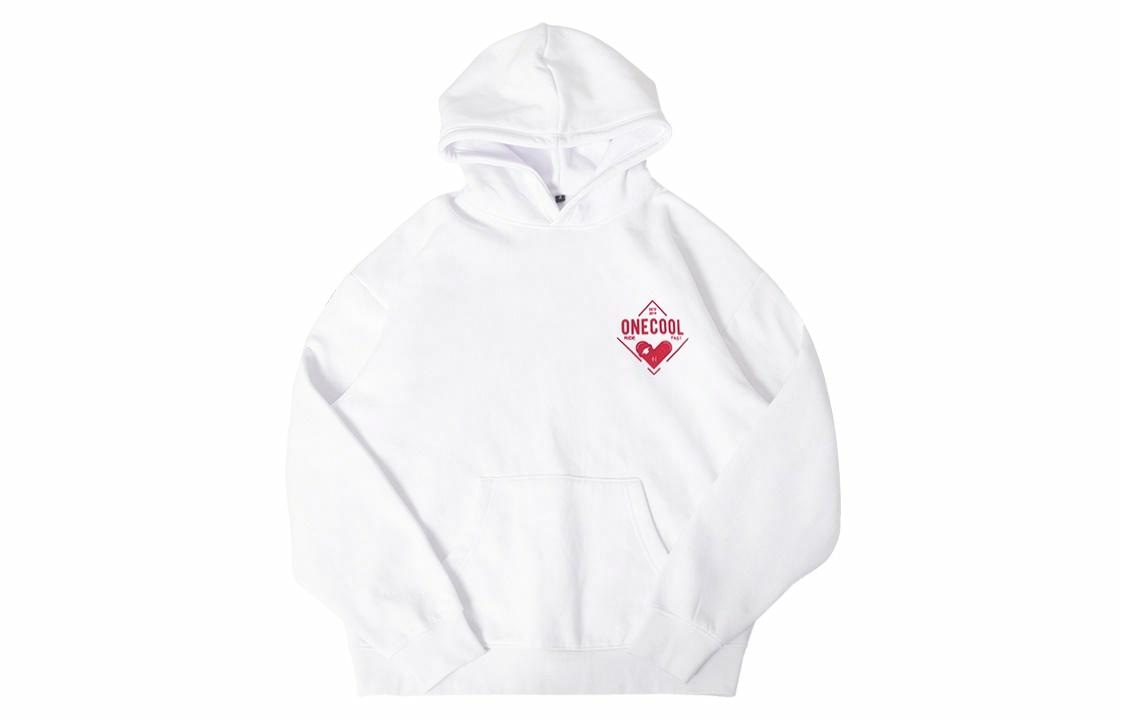 顽刻ollieskate Ollieskate Heart Print Hoodie White Red