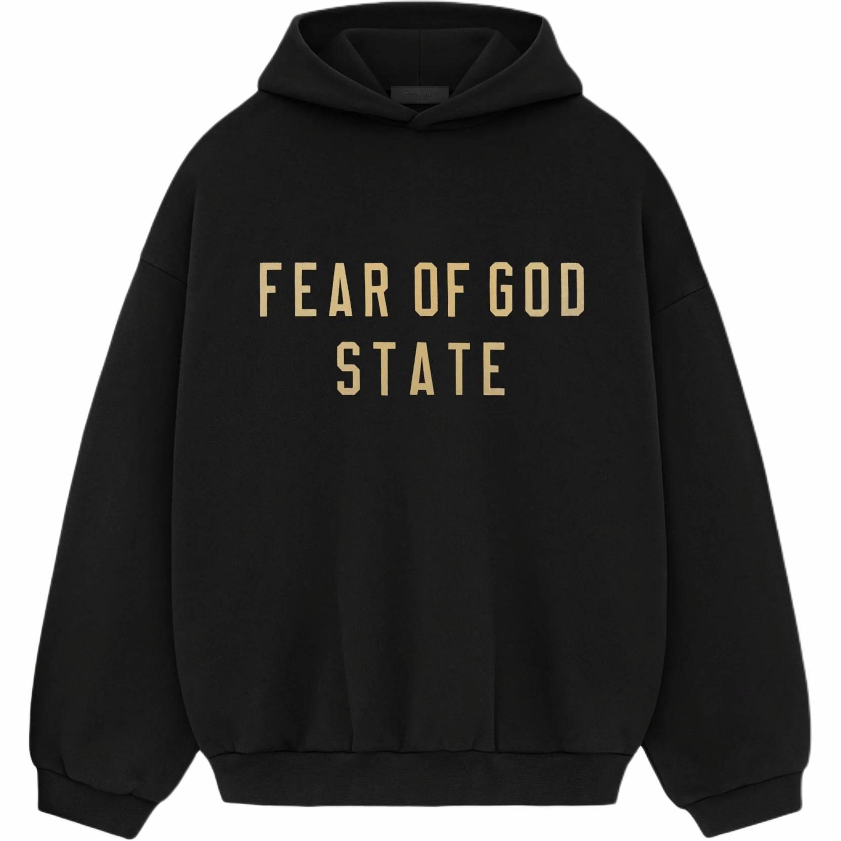 Fear of God Essentials Fleece Hoodie Obsidian Black