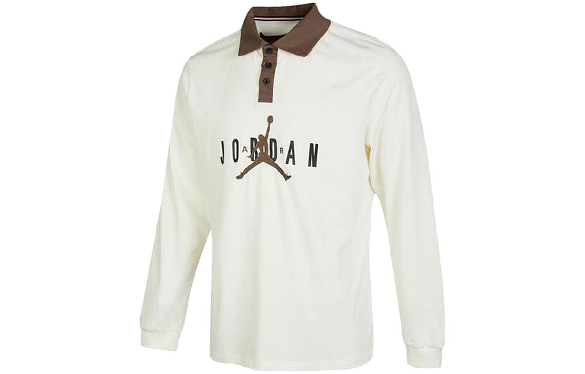 Jordan SS23 Logo Rugby Polo Shirt White