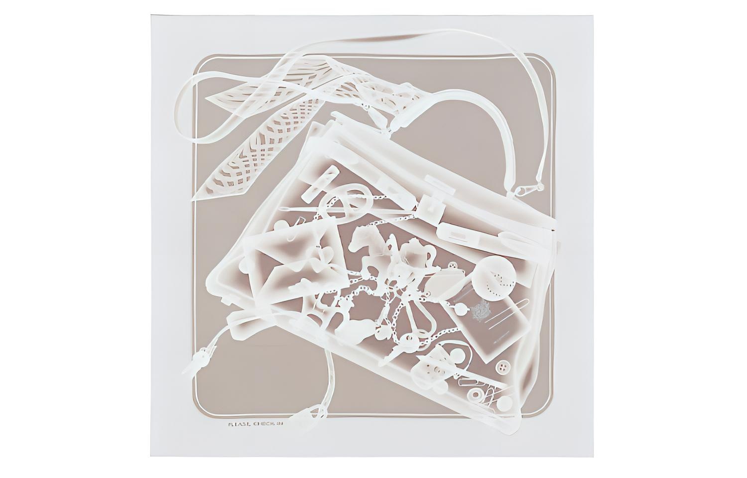 HERMES/爱马仕 Hermes Scarf "Please Check" Silver Grey