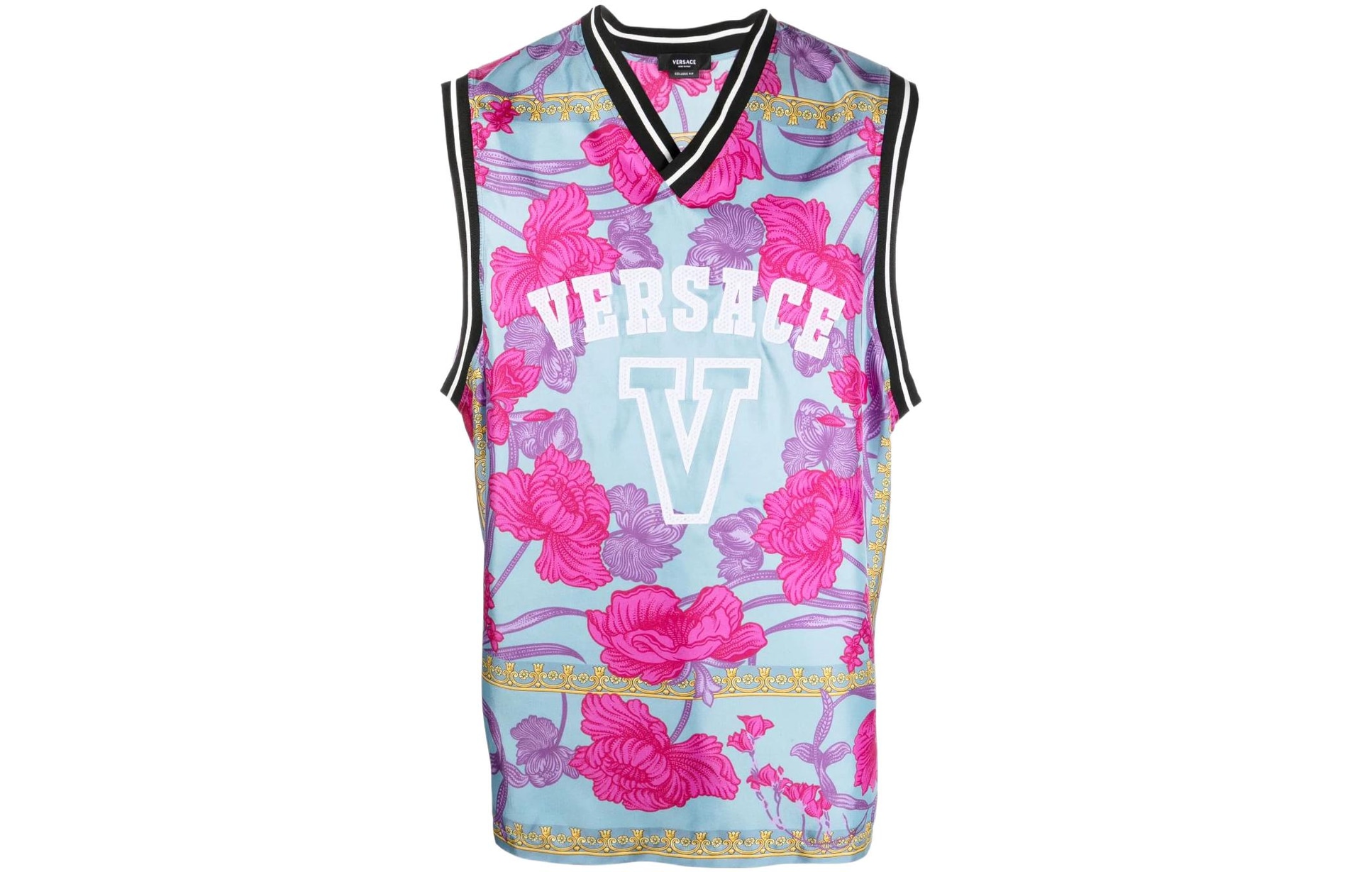 Versace Baroque Print V-Neck Tank Top
