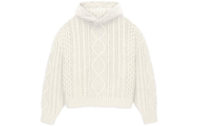 Fear of God Essentials Cable Knit Hoodie Cloud Dancer