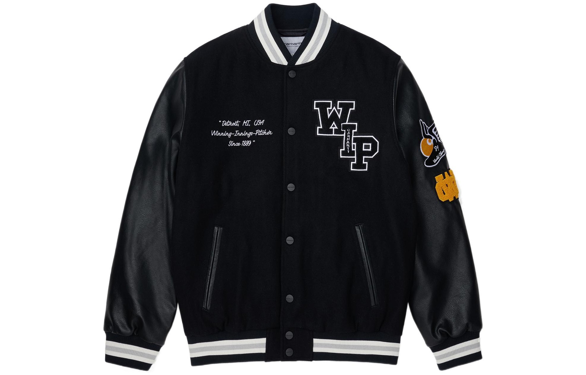 Carhartt WIP Large Logo Varsity Jacket Black