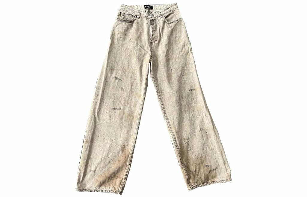 Balenciaga SS23 Mid-Rise Straight Jeans Off-White
