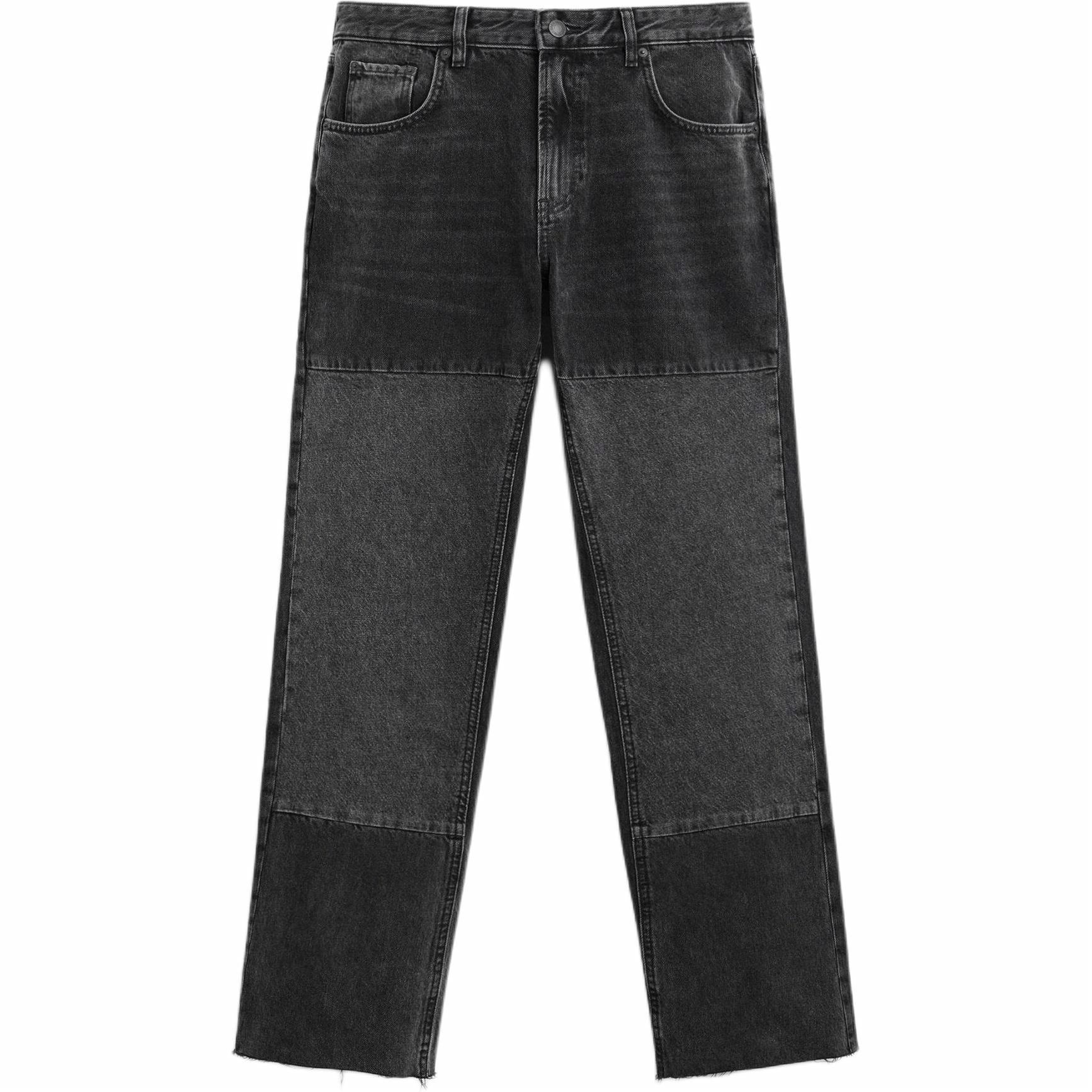 ZARA Flared Patch Jeans Carbon