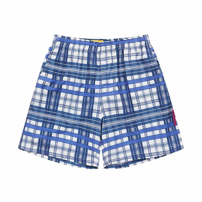 EMPTY REFERENCE x REVERSE IRONY Blue Plaid Shorts