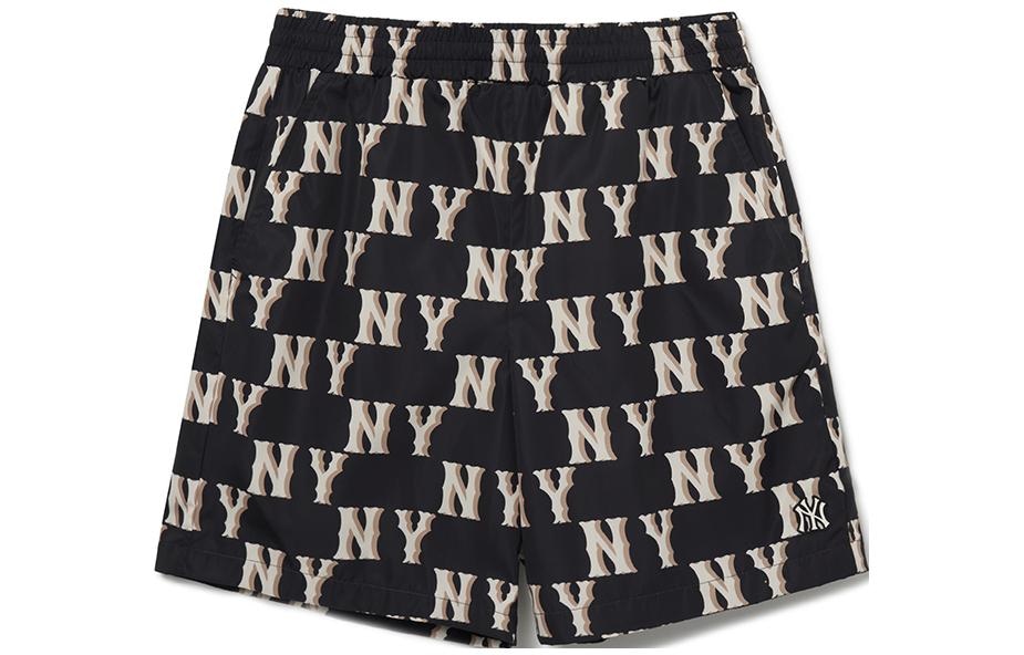 MLB New York Yankees Letter Print Shorts Black