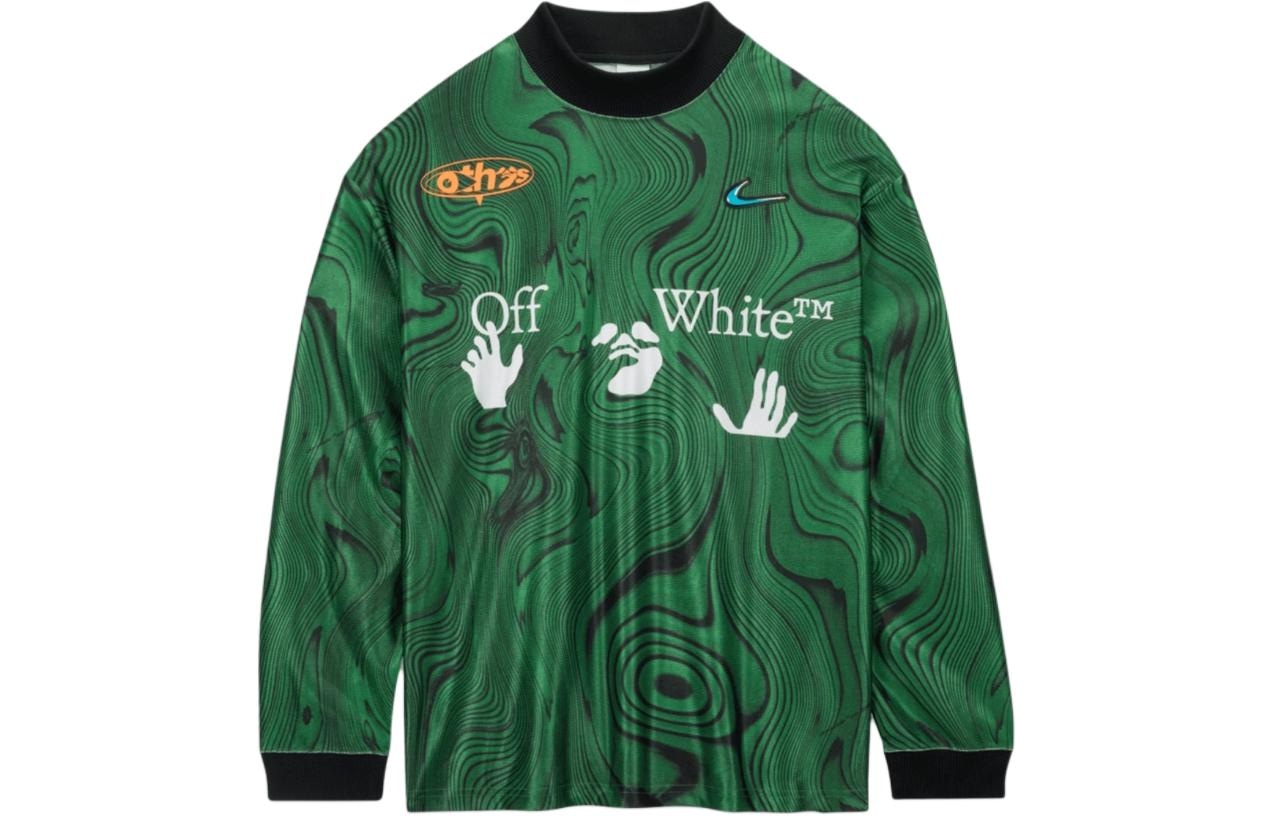 Nike x Off-White FW23 Long Sleeve Soccer Jersey Green