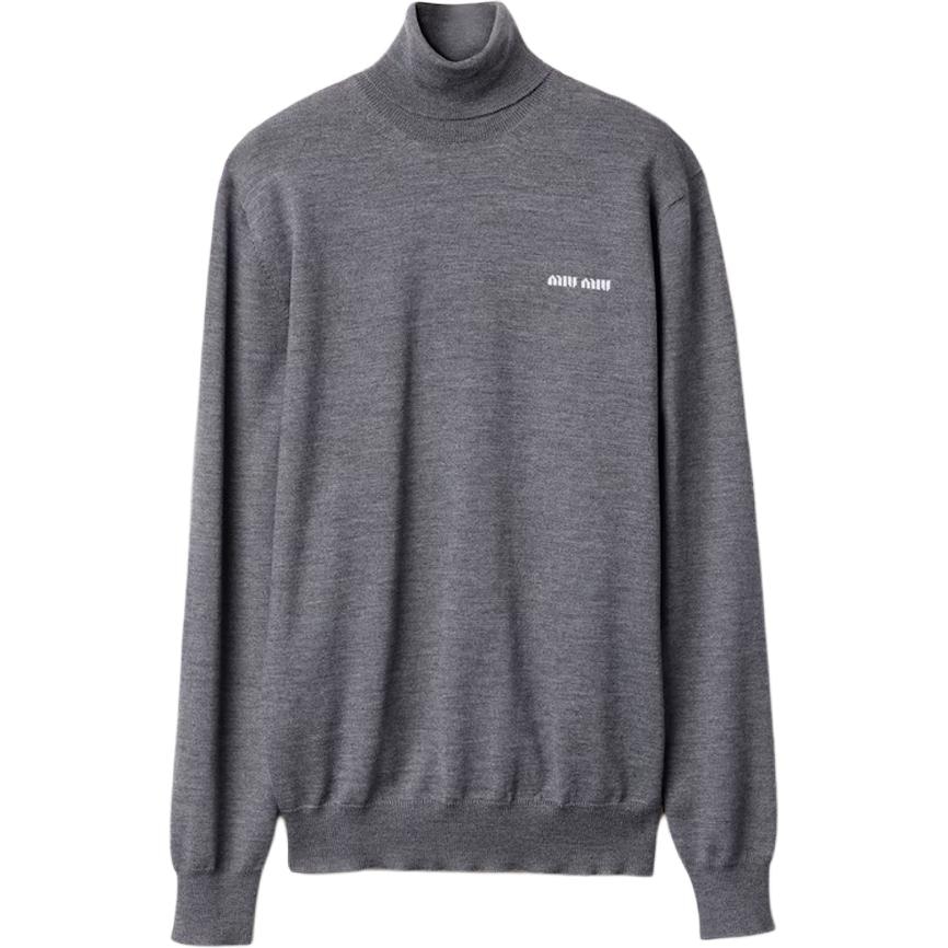 Miu Miu SS24 Logo Knit Sweater Brown