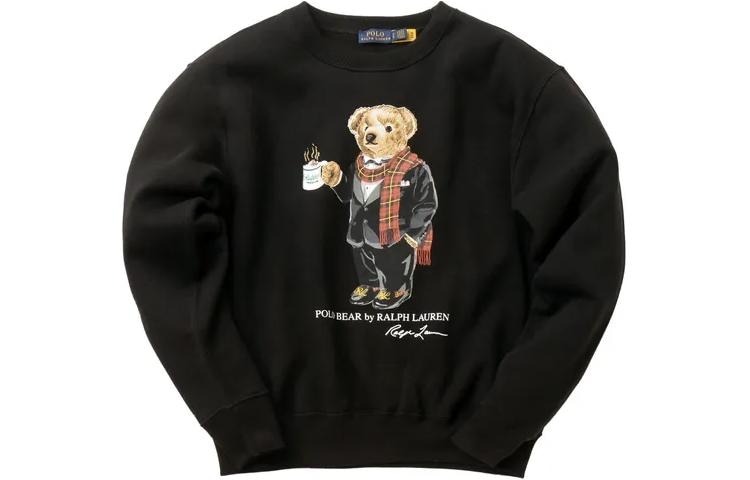 Polo Ralph Lauren Bear Print Crewneck Sweatshirt Black