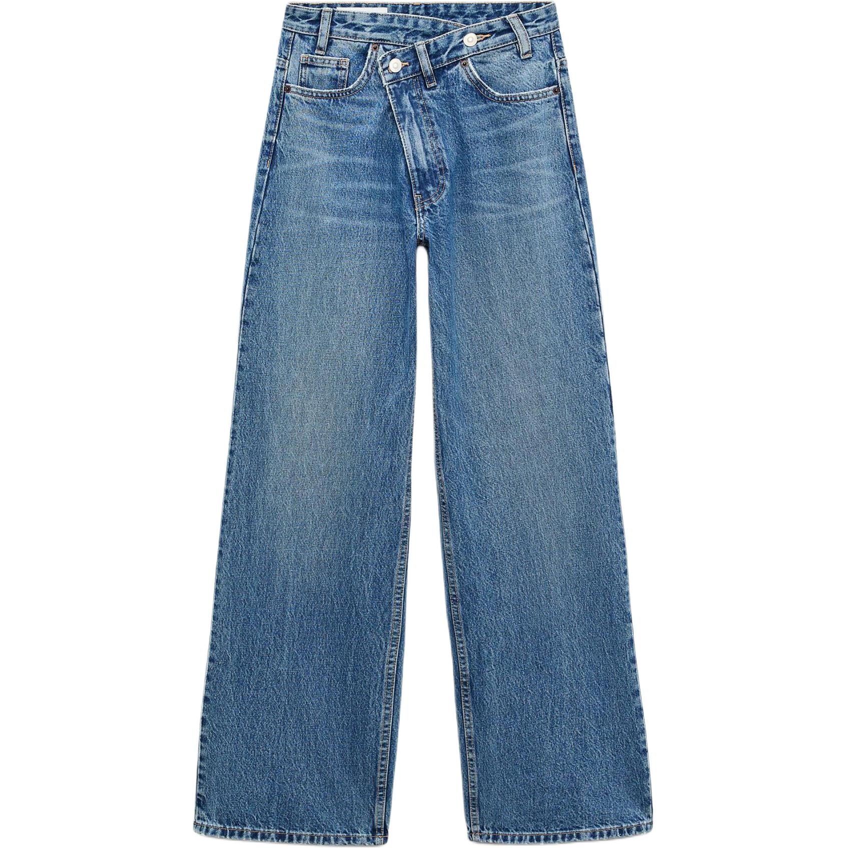 ZARA Wide Leg High Waist Jeans Blue