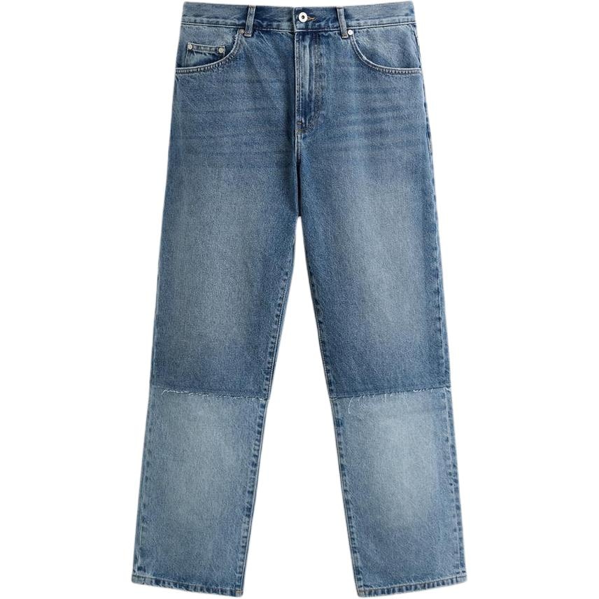 ZARA Patchwork Washed Denim Jeans