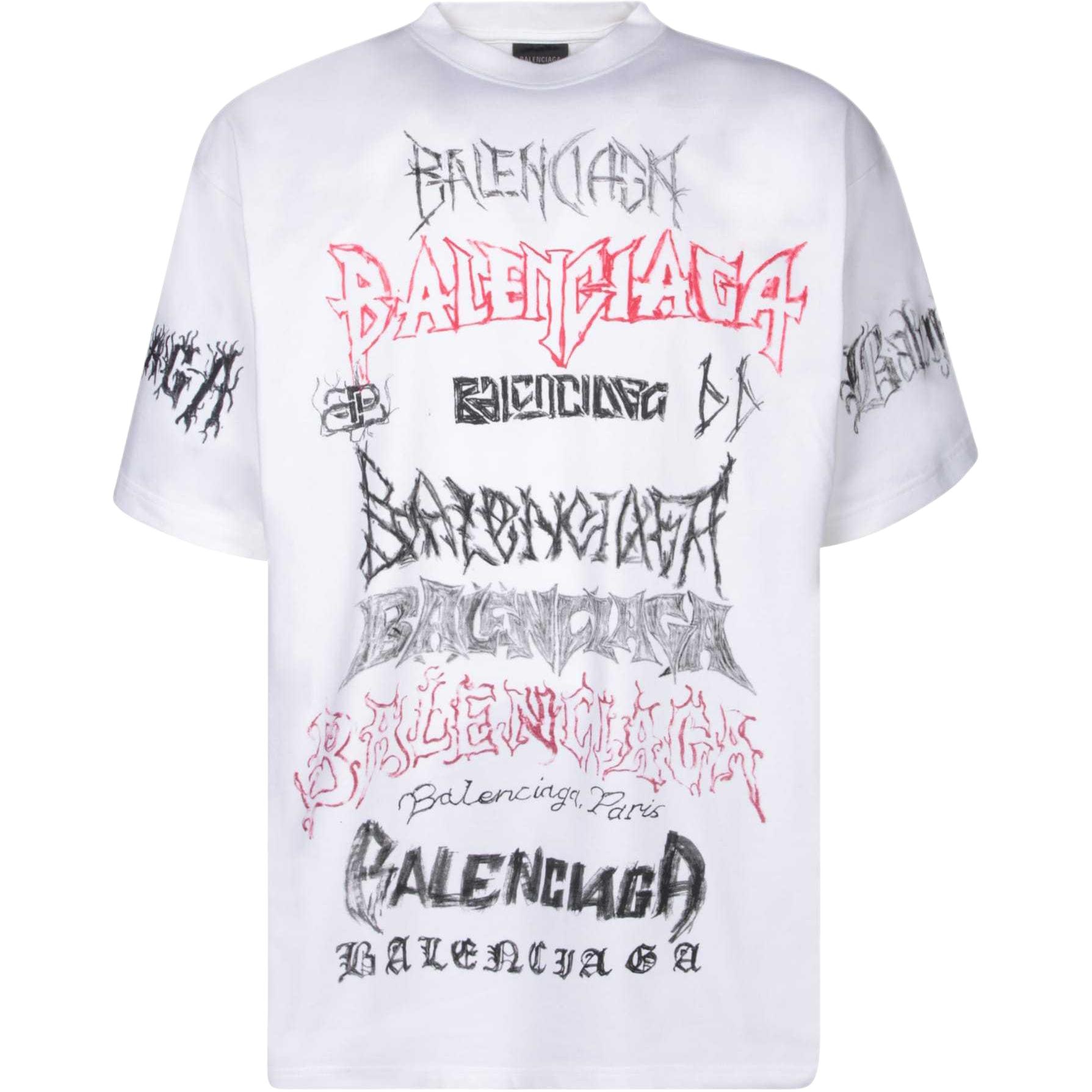 Balenciaga Logo Print T-Shirt White