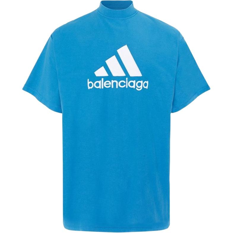 Balenciaga x Adidas Logo T-Shirt Blue
