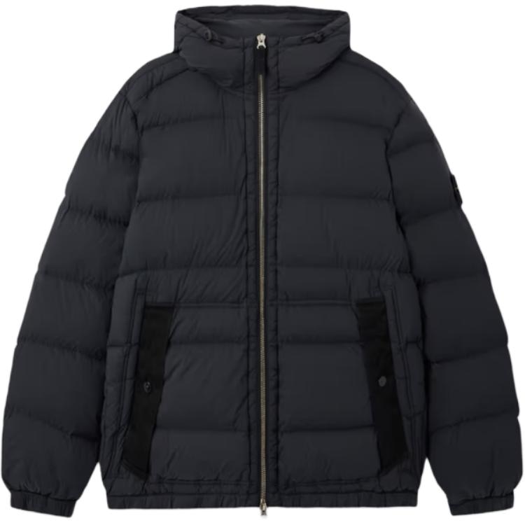 Stone Island Hooded Down Jacket Black