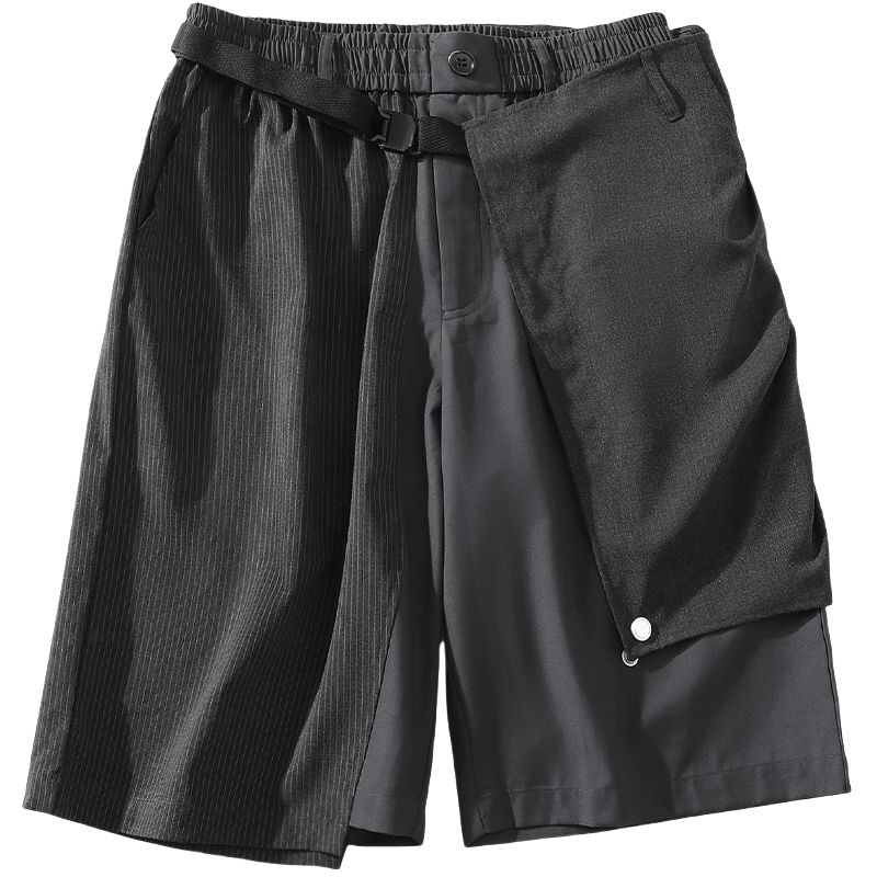 A SQUARE ROOT/A 的平方根 A SQUARE ROOT Dual-Wear Striped Patchwork Shorts