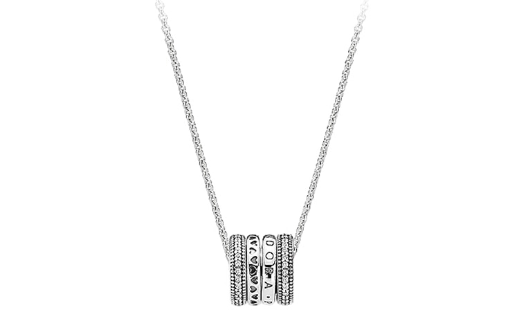 Pandora/潘多拉 Pandora Radiant Heart Necklace Set Silver