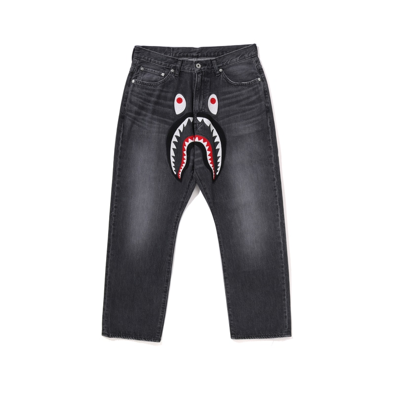 A BATHING APE FW25 Shark Embroidered Jeans