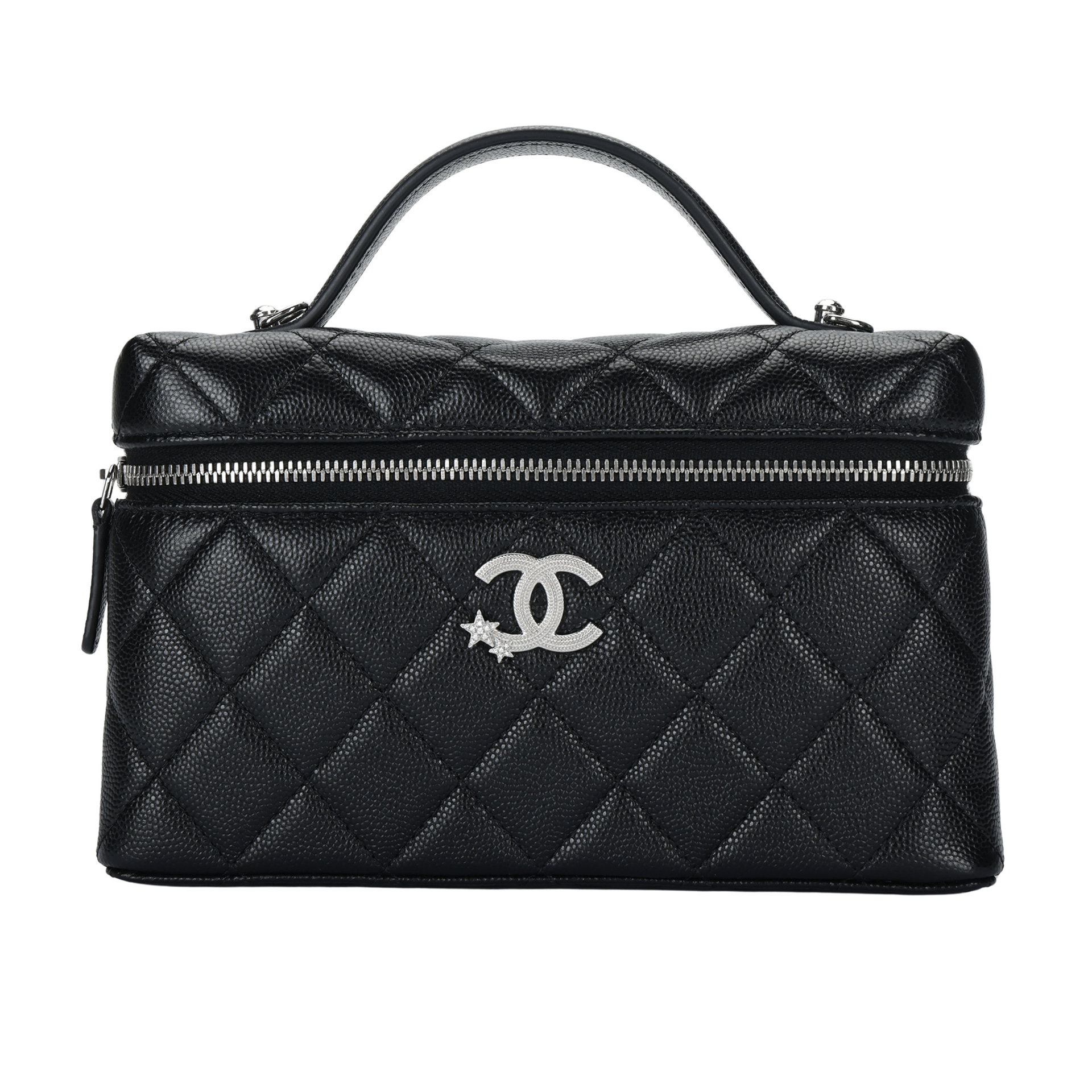 CHANEL 25B Star LP Chain Cosmetic Bag Black