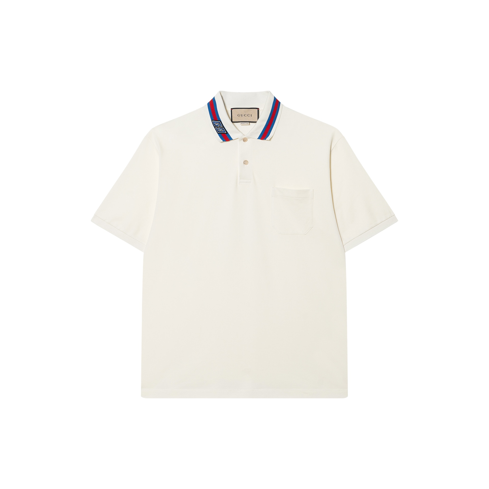 GUCCI/古驰 Gucci Decorated Square GG Pearl Polo Shirt
