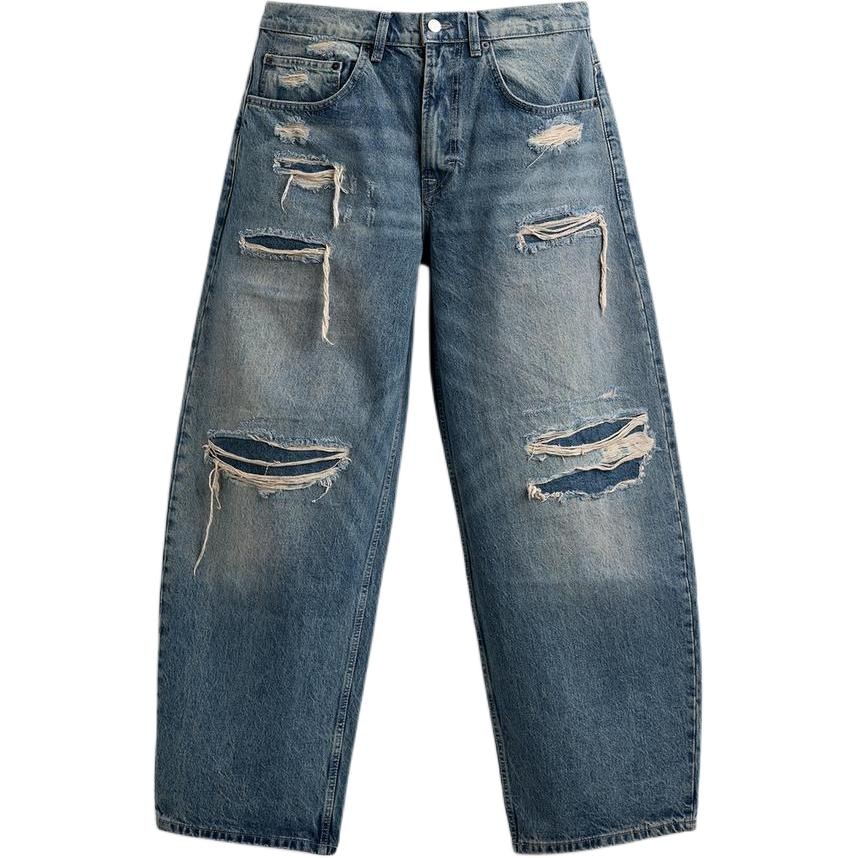 ZARA Relaxed Fit Distressed Jeans