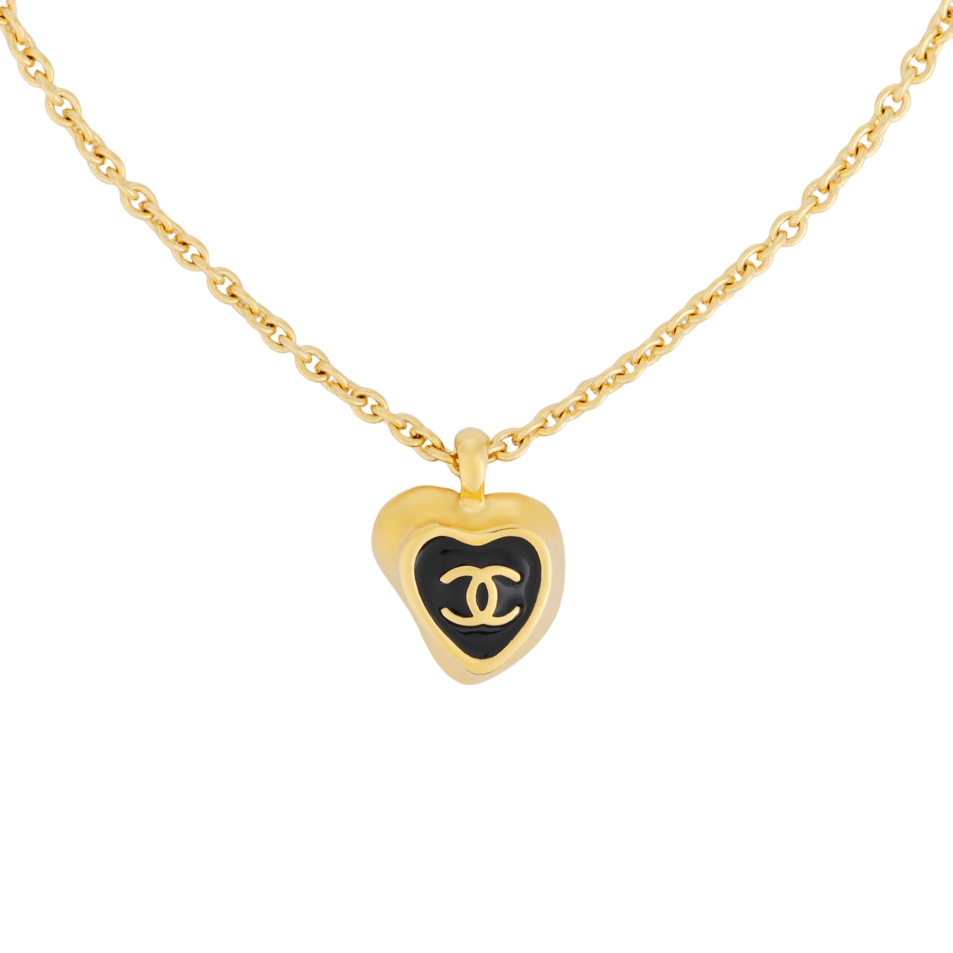 CHANEL 25A Bicolor Heart Necklace