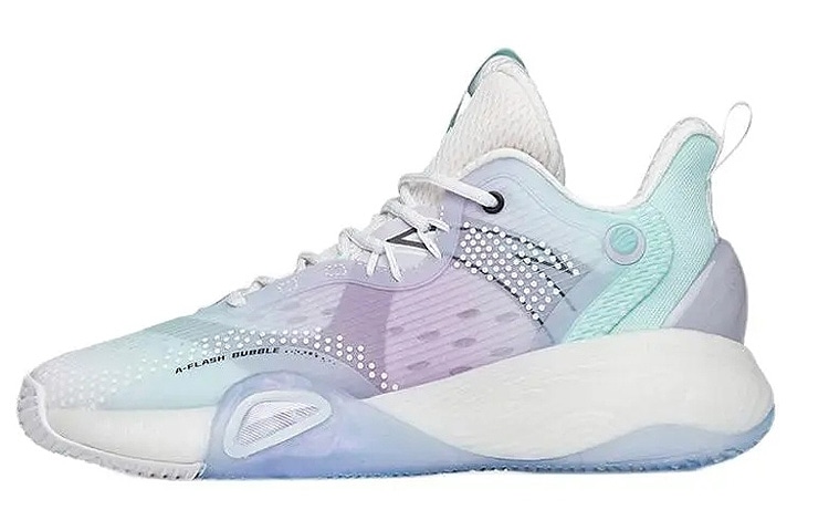 Anta Bubble弹 Low Basketball Shoes White Purple Green