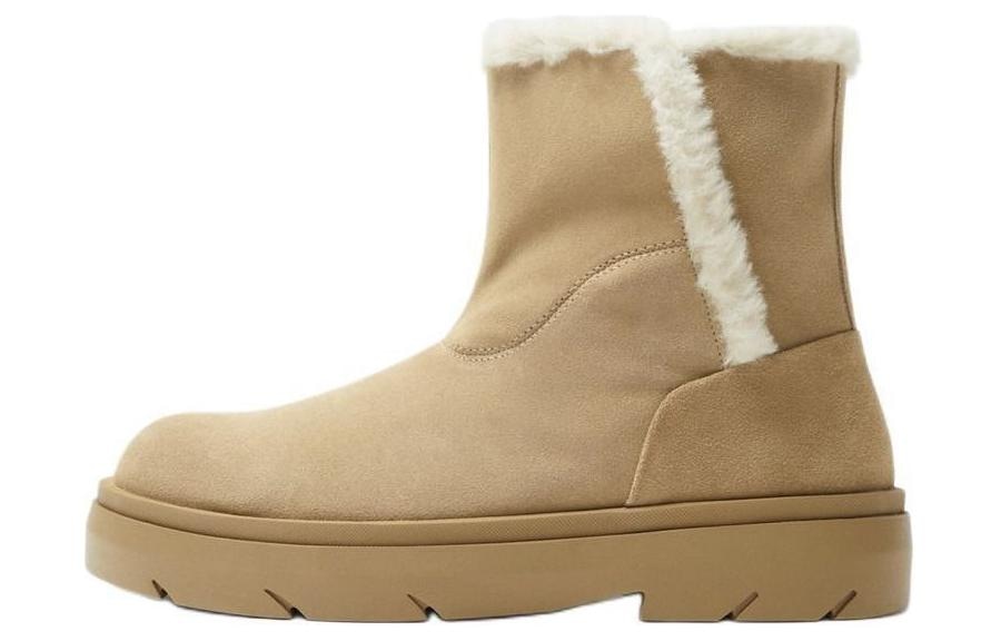 ZARA Suede Short Snow Boots Brown