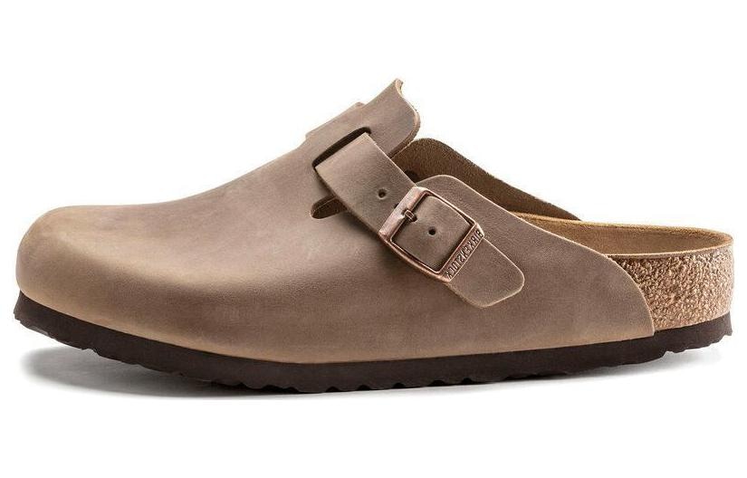 Birkenstock Leather Closed-Toe Sandal Narrow Brown