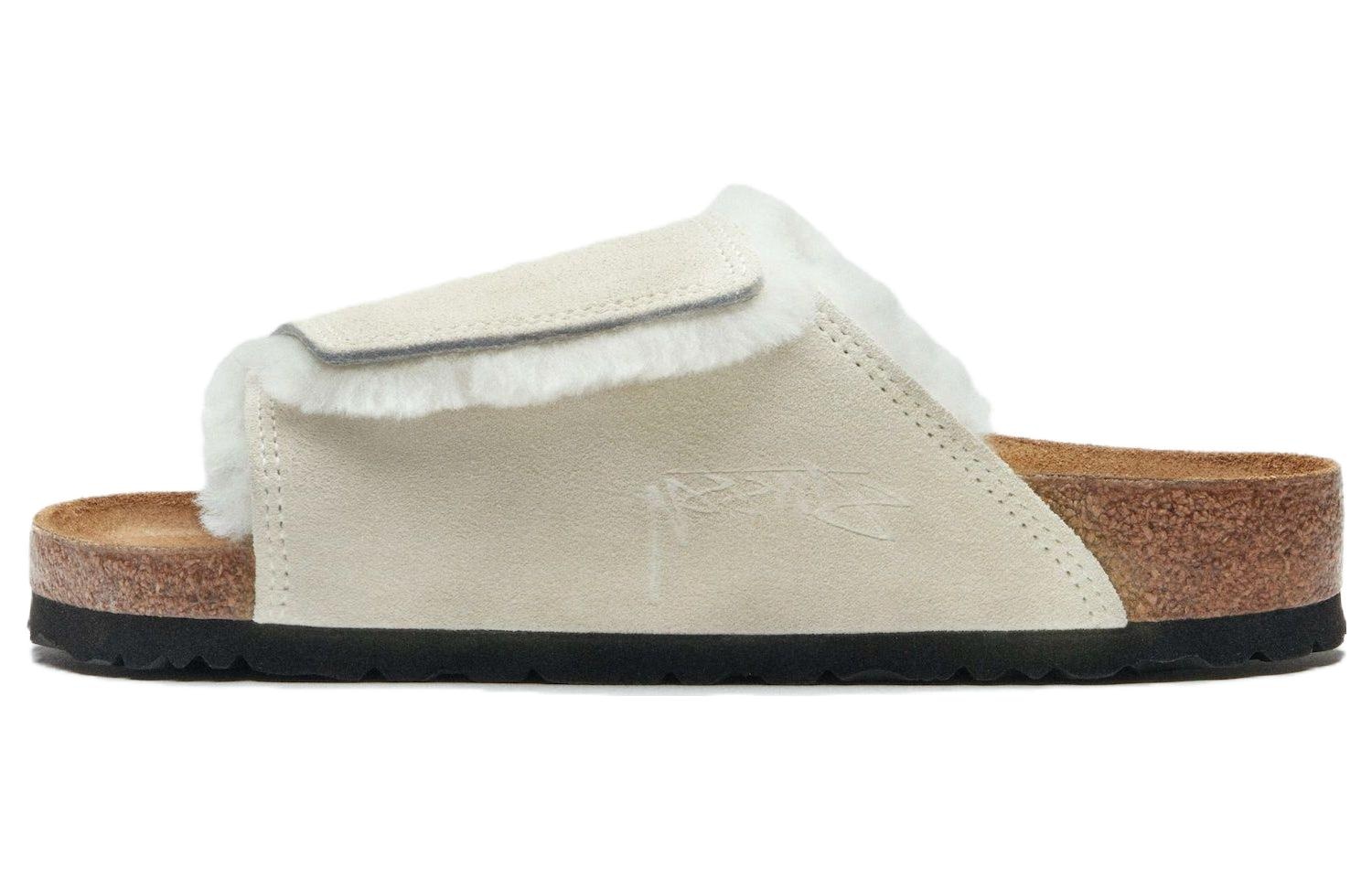 Stussy x Birkenstock White Slides
