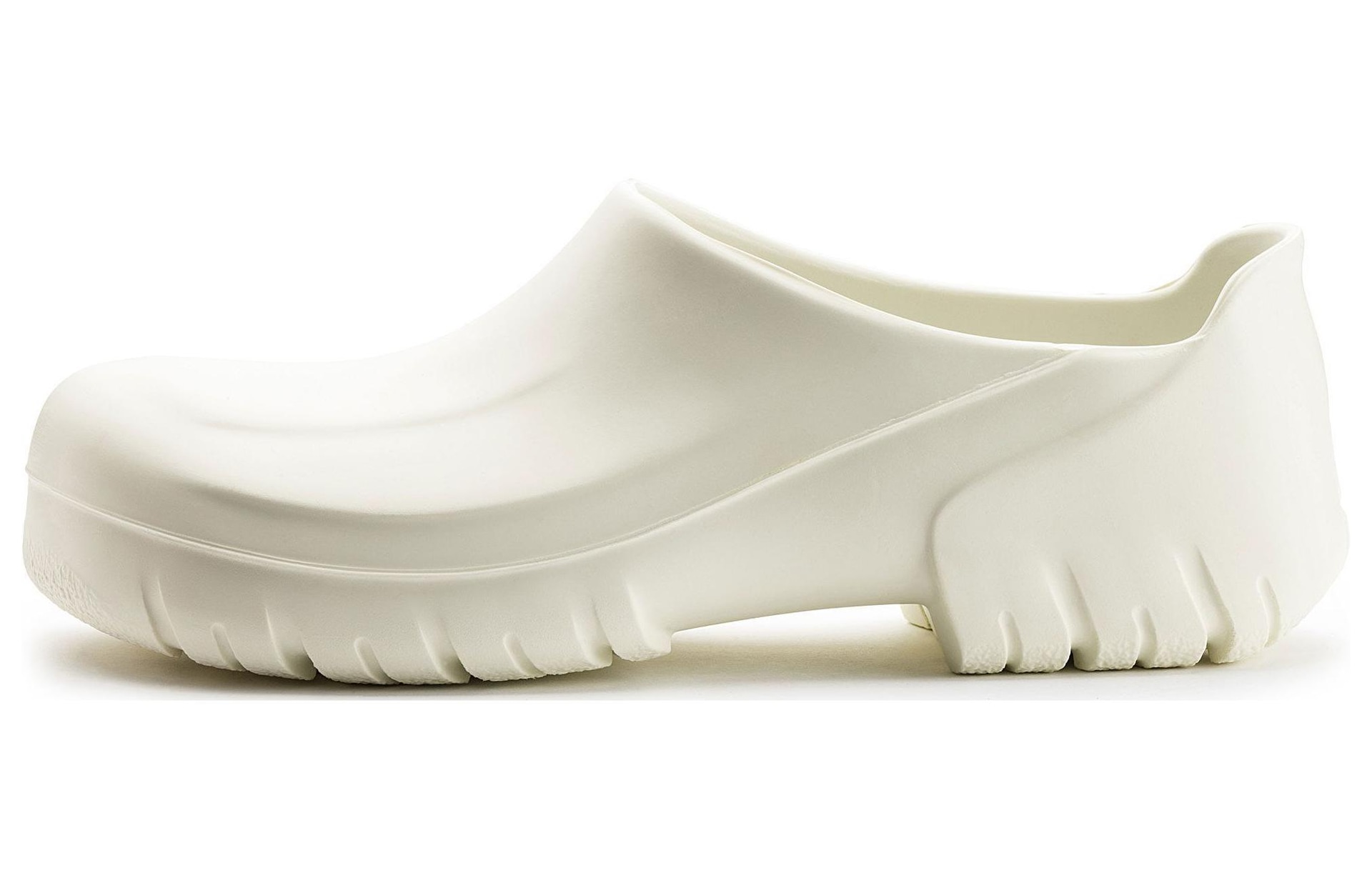 Birkenstock PU Soft Platform Rounded Toe Slides Unisex Off-White